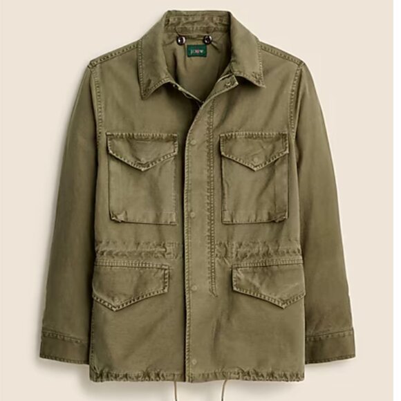 J. Crew Men's Garment dyed field jacket in reverse cotton satee - M, NWT - Picture 1 of 3
